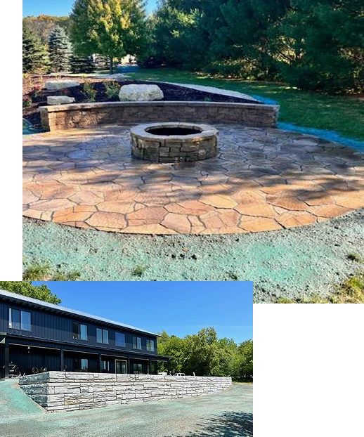 Group 1 Retaining wall and custom firepit